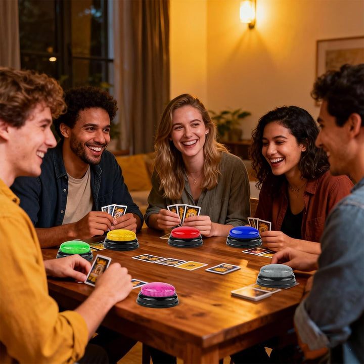 BEAN LIEVE Buzzers for Trivia Games - Set of 6 Game Buzzers, Compact Portable Buzzers for Classroom