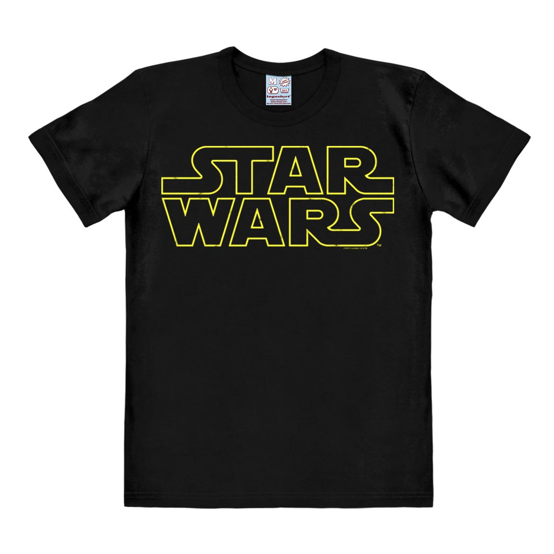 Logoshirt T-Shirt Krieg der Sterne - Logo - Star Wars Schriftzug - Rundhals Shirt schwarz - Lizenzie