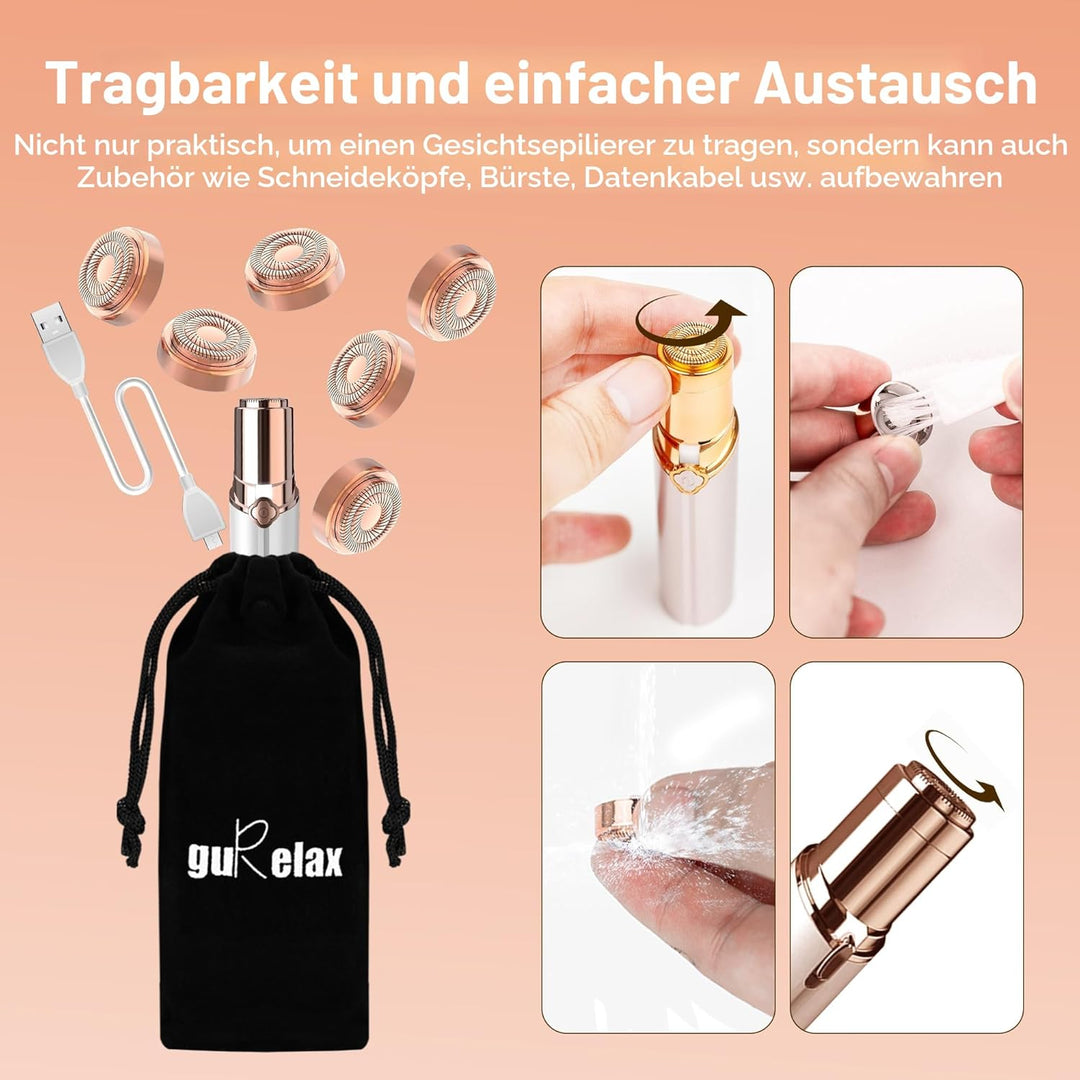 Gurelax Gesichtshaarentferner Ersatzköpfe für Flawless Finishing Touch, Schmerzlosen Generation 2 Er