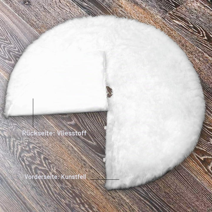 HOWAF 120cm Plüsch Weihnachtsbaum Rock Christbaumdecke Weiss Weihnachtsbaumdecke Christbaumständer T