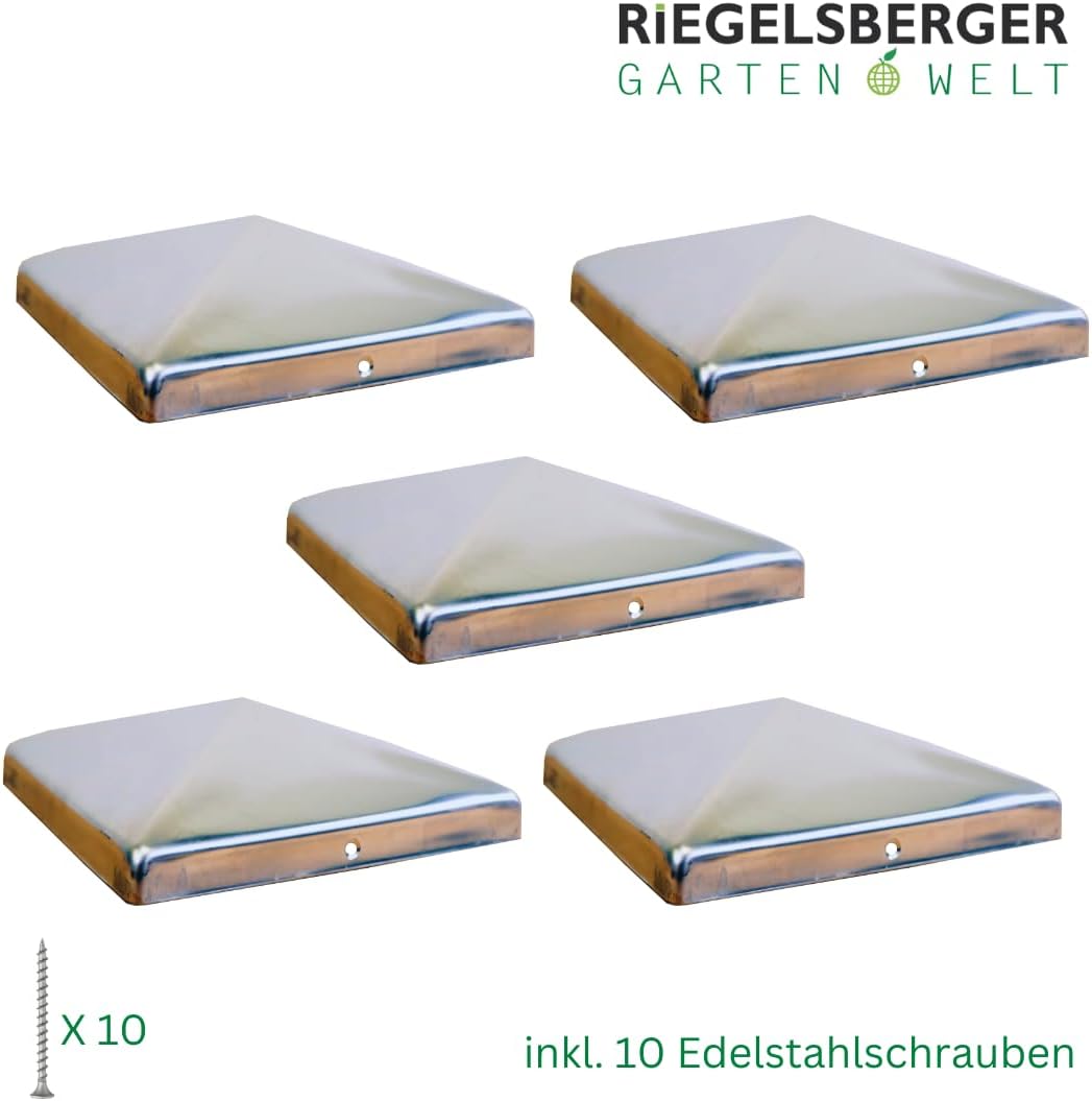 Gartenwelt Riegelsberger Premium Pfostenkappe 146x146 mm aus Edelstahl für Pfosten 14x14 cm Pyramide