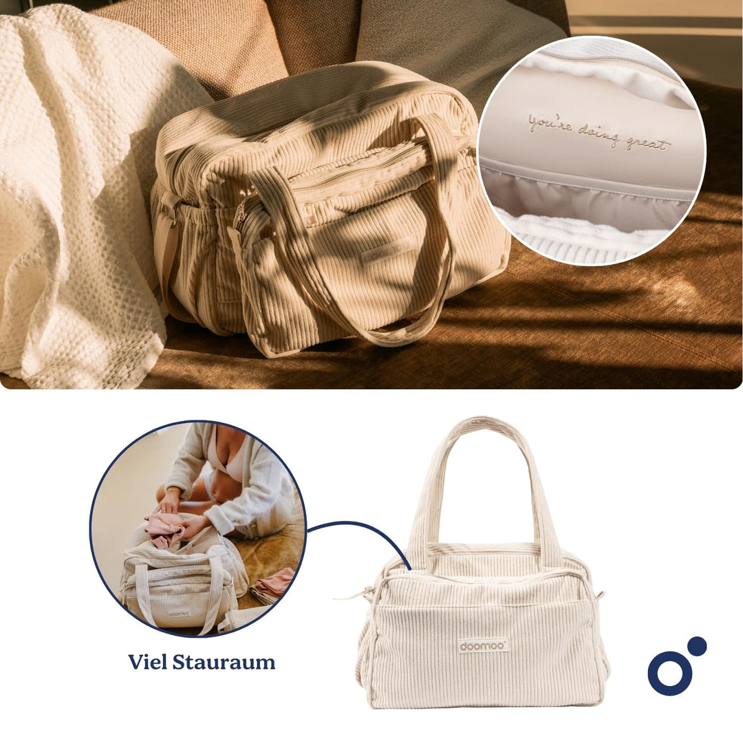 doomoo Wickeltasche Fluffy - 24l Kapazität, Abnehmbare Tasche, inkl. 8 Baby-Zubehörteile darunter Wi
