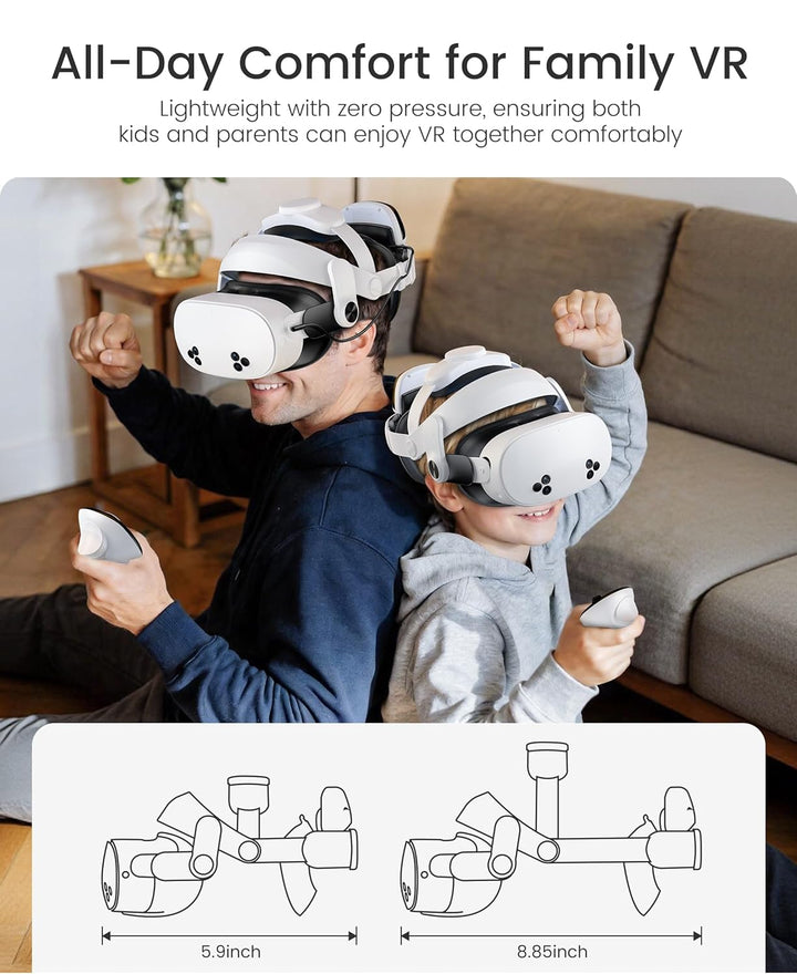 BEBONCOOL Headstrap für Meta Quest 3/3S/2 mit 10000 mAh Magnet Akku-Digitales Display,5H längere Spi