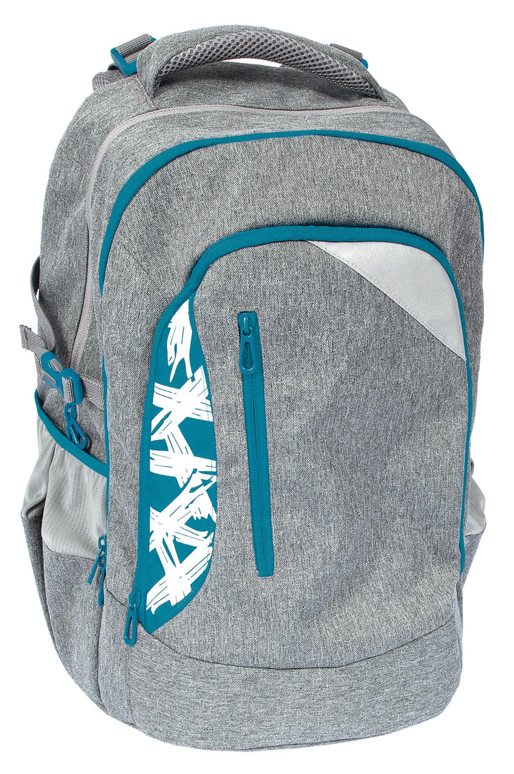 Eberhard Faber Schulrucksack Teenager, 30 Liter Volumen X-Style Grau-petrol, X-Style Grau-petrol