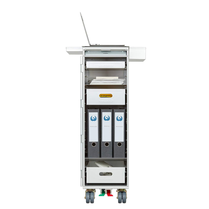 VanDeBord Ausstattungspaket Büro & Homeoffice, Zubehör für Airline Trolleys, Büro-Rollcontainer, Hom