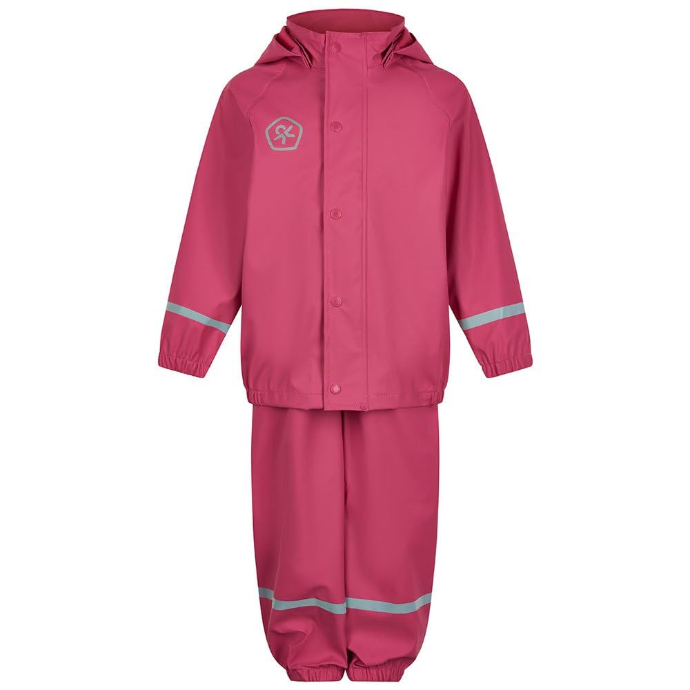 Color Kids Unisex Kinder Rain Set Solid Pu Regenjacke 80 Rosa, 80 Rosa