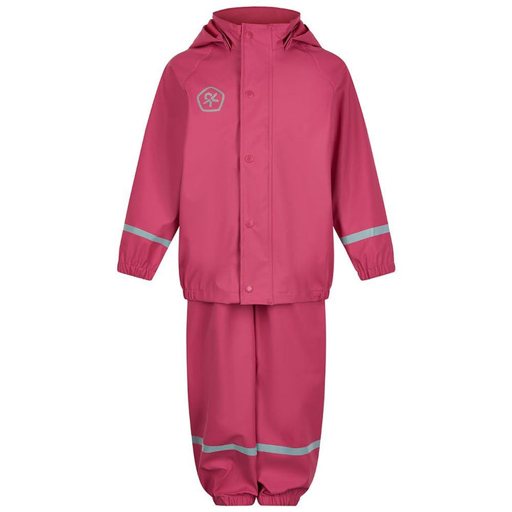 Color Kids Unisex Kinder Rain Set Solid Pu Regenjacke 80 Rosa, 80 Rosa