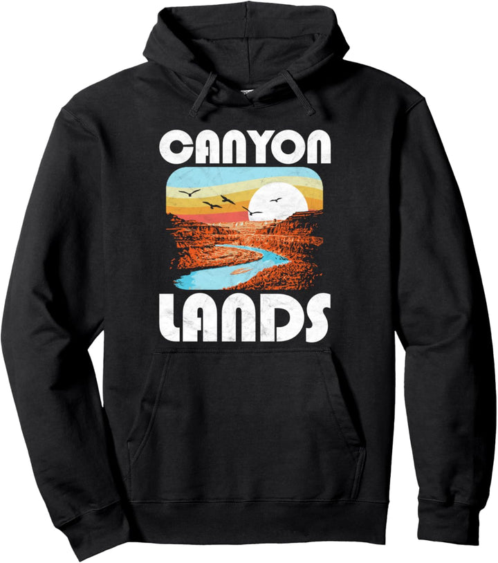 Canyonlands National Park Utah Retro Vibe Vintage 80's Pullover Hoodie