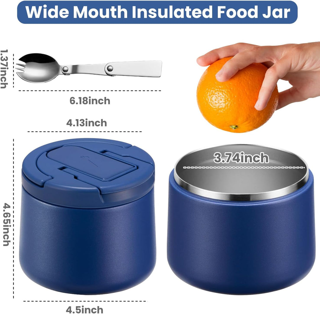 Itslife Thermobehälter für Essen 420ml, Warmhaltebehälter Essen Edelstahl mit Schnallendeckel und Lö