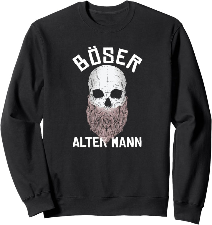 Böser Alter Mann Lustiger Totenkopf Skull Papa Sweatshirt