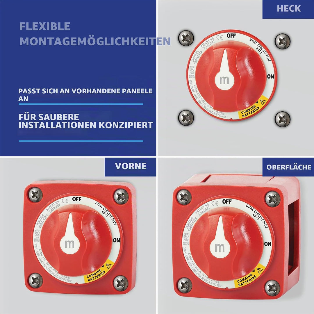 Blue Sea Systems Batterieschalter m-Serie, 300 A, Dual Circ. Plus MULTICOLOR, Dual Circ. Plus MULTIC
