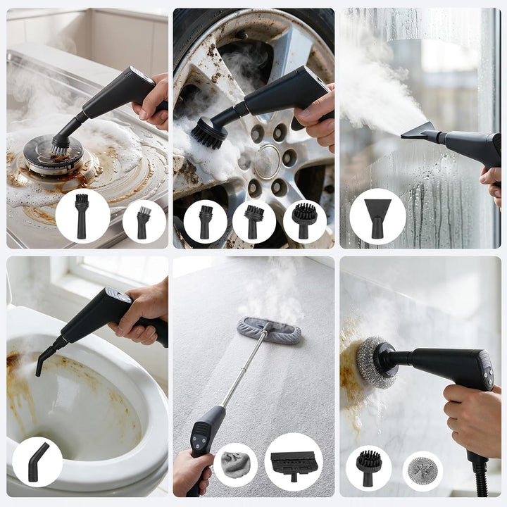 Dampfreiniger Handgerät mit Funkfernbedienung, 1,7L Tank, 6-stufig