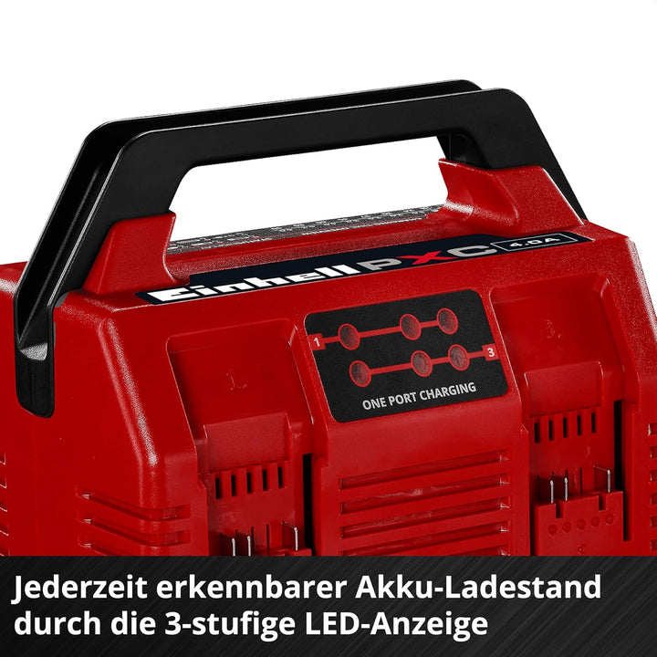 Original Einhell Kit PXC 4X 5,2 Ah & Quattrocharger 4 A | PXC | 18 V | 1260 W | 4x 5,2 Ah Akku | 4-A