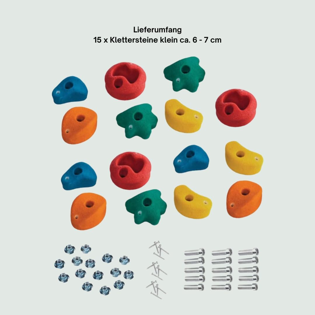 h2i Klettergriffe Kinder & Erwachsene | Klettersteine inkl. Befestigungsmaterial | Bunte Bouldergrif