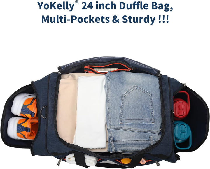 65L Sporttasche Herren Gross - 24 inch Reisetasche mit Hartem Boden und Schuhfach für Sport/Reisen 6