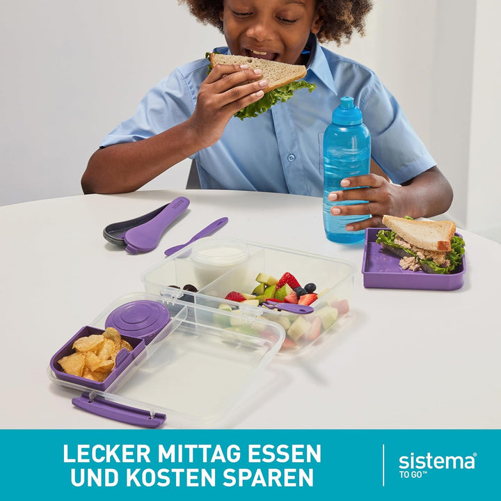 Sistema To Go Bento Box Create | Lunchboxen mit Fächern & Snack Pots | 1,48 L | BPA-frei | 2 Stück |