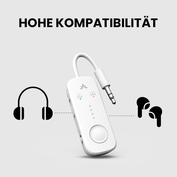 Avantree Relay - Premium Flugzeug Bluetooth 5.3 Adapter für alle Kopfhörer, apt-X geringe Latenz, un