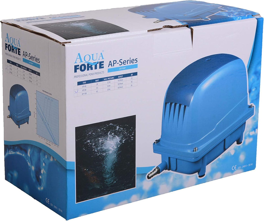AquaForte AP-60 Luftpumpe, 38 Watt, Max. Druck 3,5 m, Geeignet für Pools und Teiche bis zu 36m3, Fis