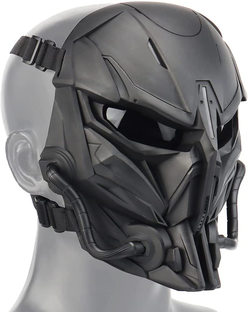 Airsoft-Maske Schädel Taktische Vollgesichtsmaske, Mit PC-Linse Anti-Aufprall-Dual-Modus-Tragedesign