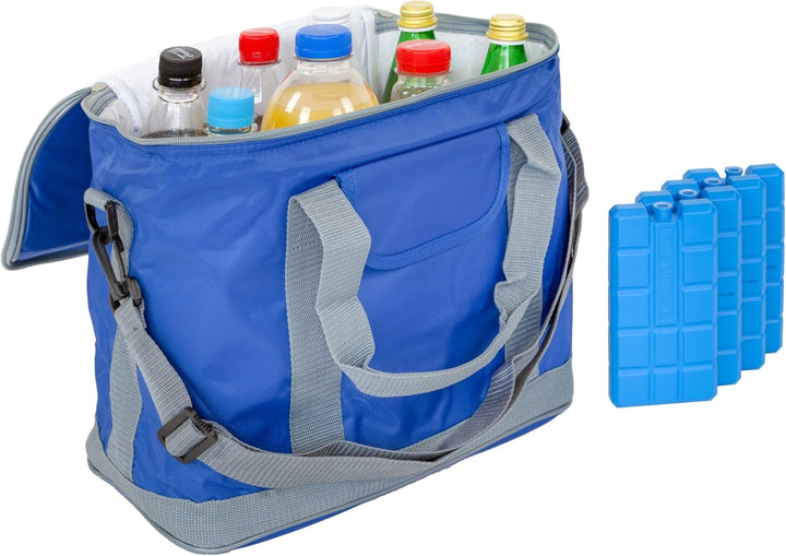 Kühltasche MARBELLA 20 Liter (= 36 Dosen) inkl. 4 Akkus für Picknick, Grillen, Wandern, Ausflüge, Ur
