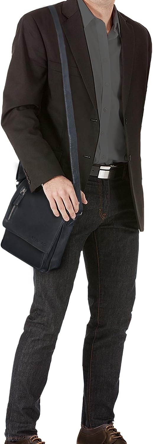 STILORD Herren-Umhängetasche schwarz - Kleine Vintage Schultertasche - 8,4 Zoll Messenger-Bag - Tabl