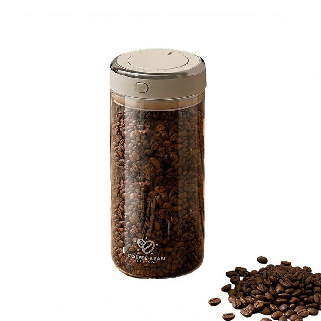 Kaffeedose Luftdicht Glas, 1700ML Vakuum Kaffeedose, Transparent Kaffeebohnen Aufbewahrung, Kaffeebe