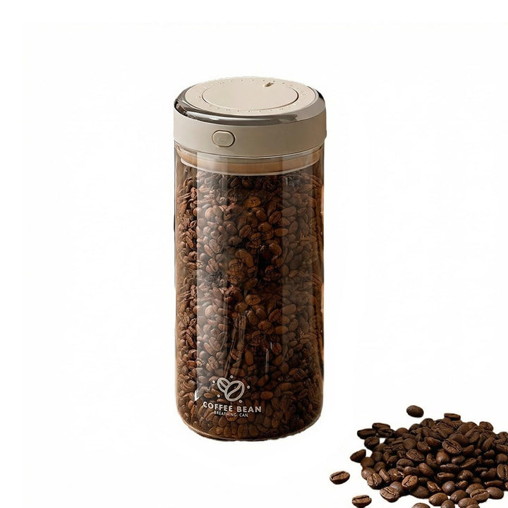 Kaffeedose Luftdicht Glas, 1700ML Vakuum Kaffeedose, Transparent Kaffeebohnen Aufbewahrung, Kaffeebe