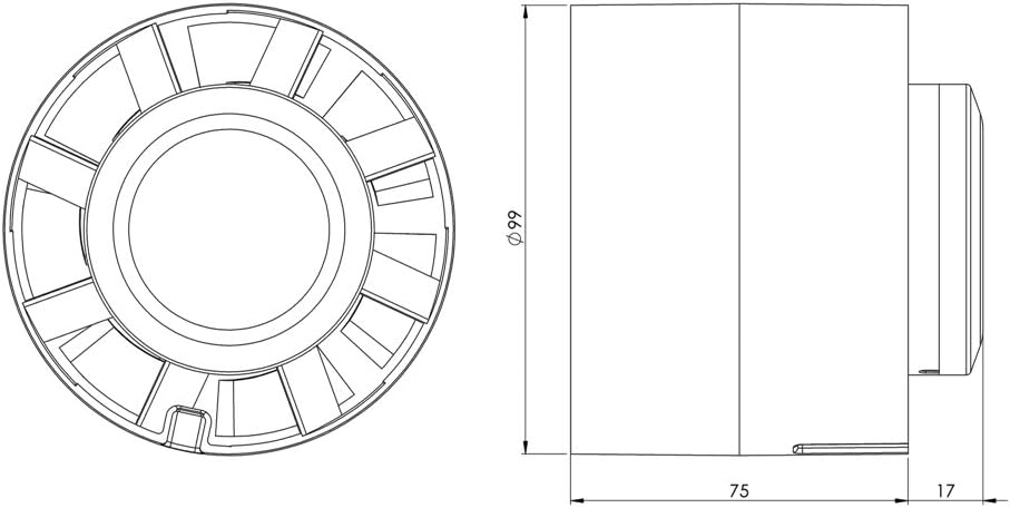 Steinberg14 Rohr Rohrventilator 100mm Abluftventilator - Leise Inliner für Bad, Gewächshaus, Garage,