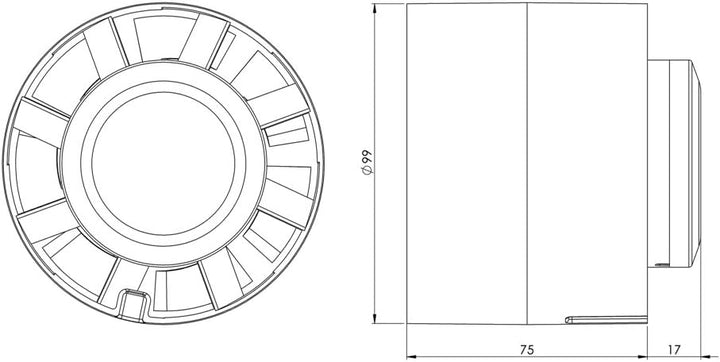 Steinberg14 Rohr Rohrventilator 100mm Abluftventilator - Leise Inliner für Bad, Gewächshaus, Garage,