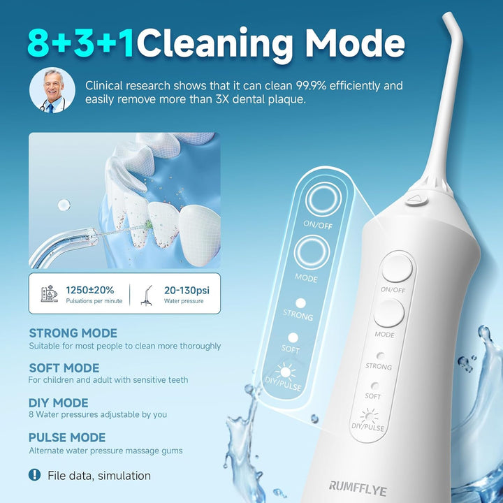Munddusche Kabellos 4 Modi 12 Stufen Water Flosser 0.6MM Wasserstrahl Oral Elektrische Zahnseide Zah