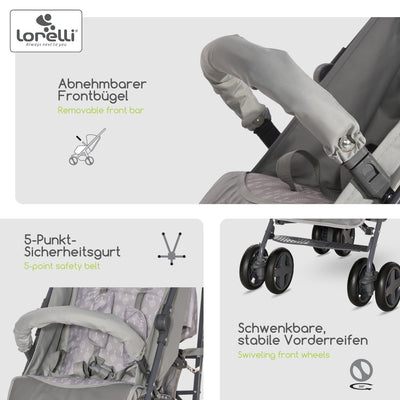 Lorelli Kinderwagen Ida, Reisebuggy, Baby Buggy klein zusammenklappbar, leicht, nur 8,6 kg, kompakte