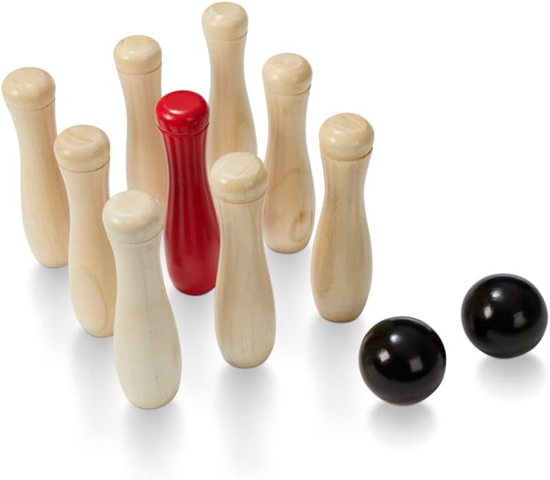 Übergames Hochwertiges Kegelspiel aus ECO Hartholz