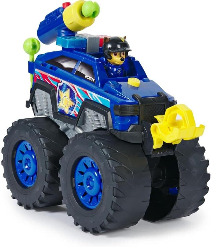 PAW PATROL Rescue Wheels - Chases Deluxe Monstertruck mit Geschoss-Abwurf, motorisierter Seilwinde,