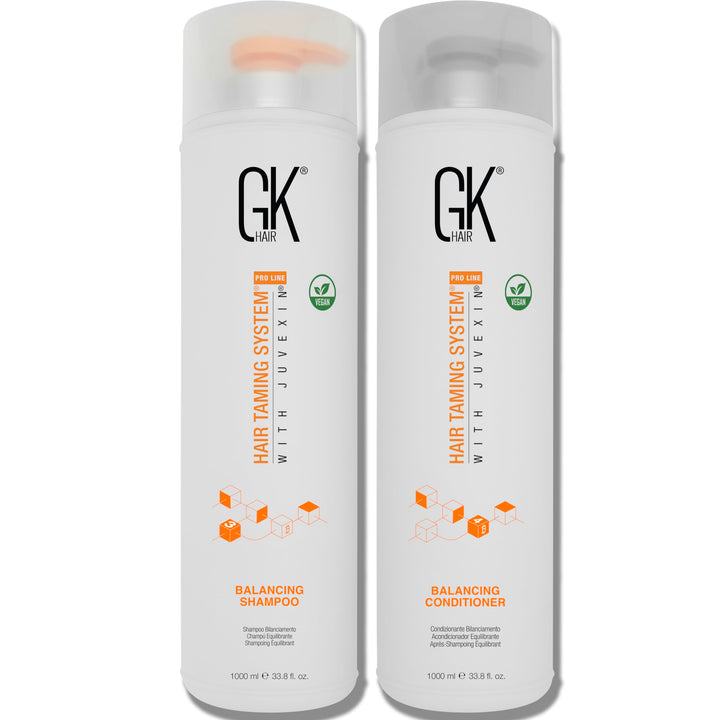 GK HAIR Global Keratin Balancing Shampoo and Conditioner Sets (1000ml/33.8 Fl Oz) For Oily &amp; Color T