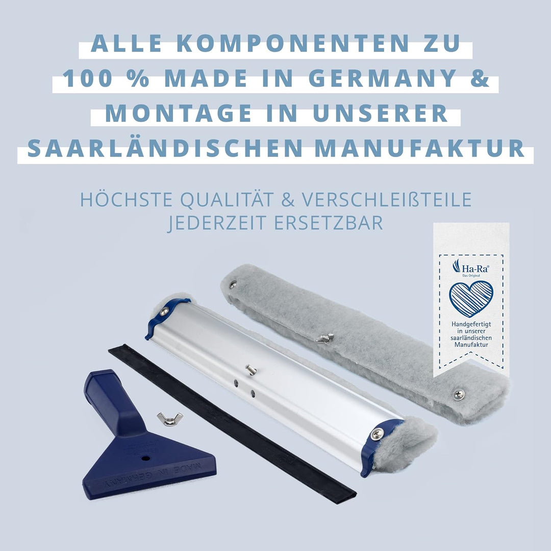 Ha-Ra Fensterwischer Standard 19 cm I All-In-One Abzieher & Einschäumer I kleiner Fensterwischer I 1