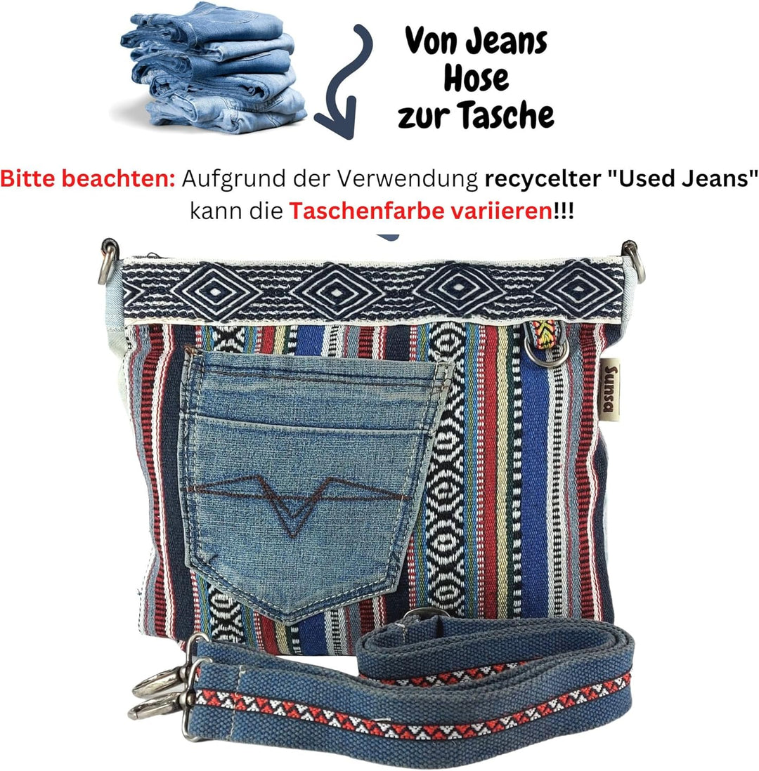 Sunsa Damen Taschen Umhängetasche Handtasche Canvas & Jeans. Grosse Boho Crossbody Tasche/bag Schult