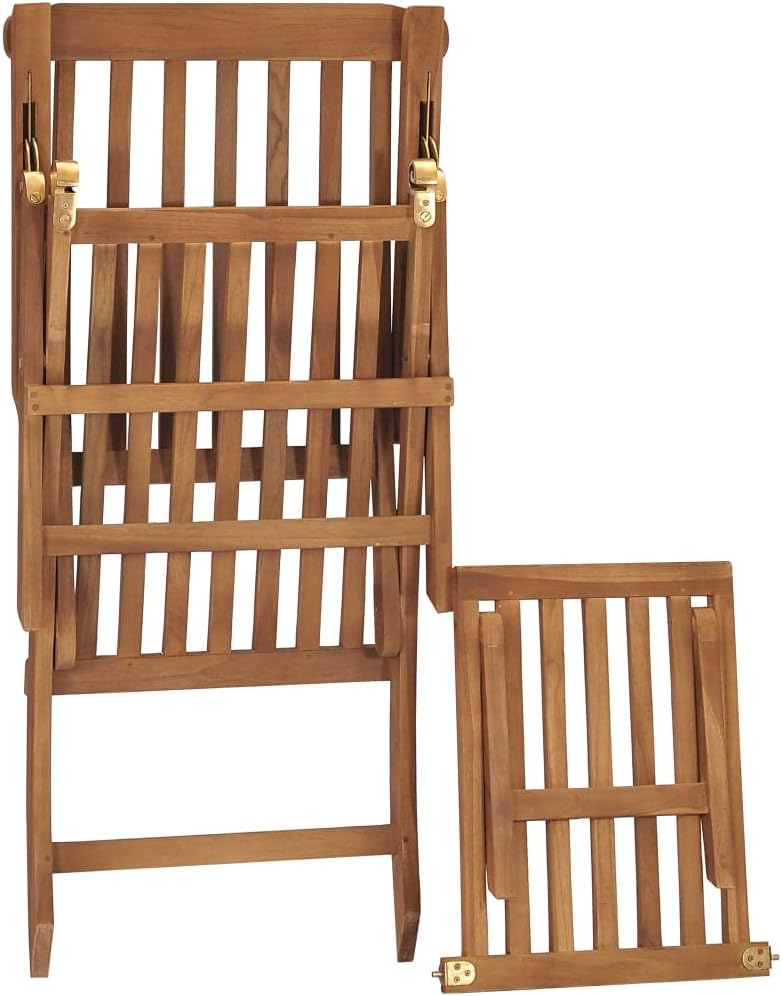 vidaXL Teak Massiv Liegestuhl mit Auflage Klappbar Sonnenliege Gartenliege Deckchair Gartenmöbel Hol