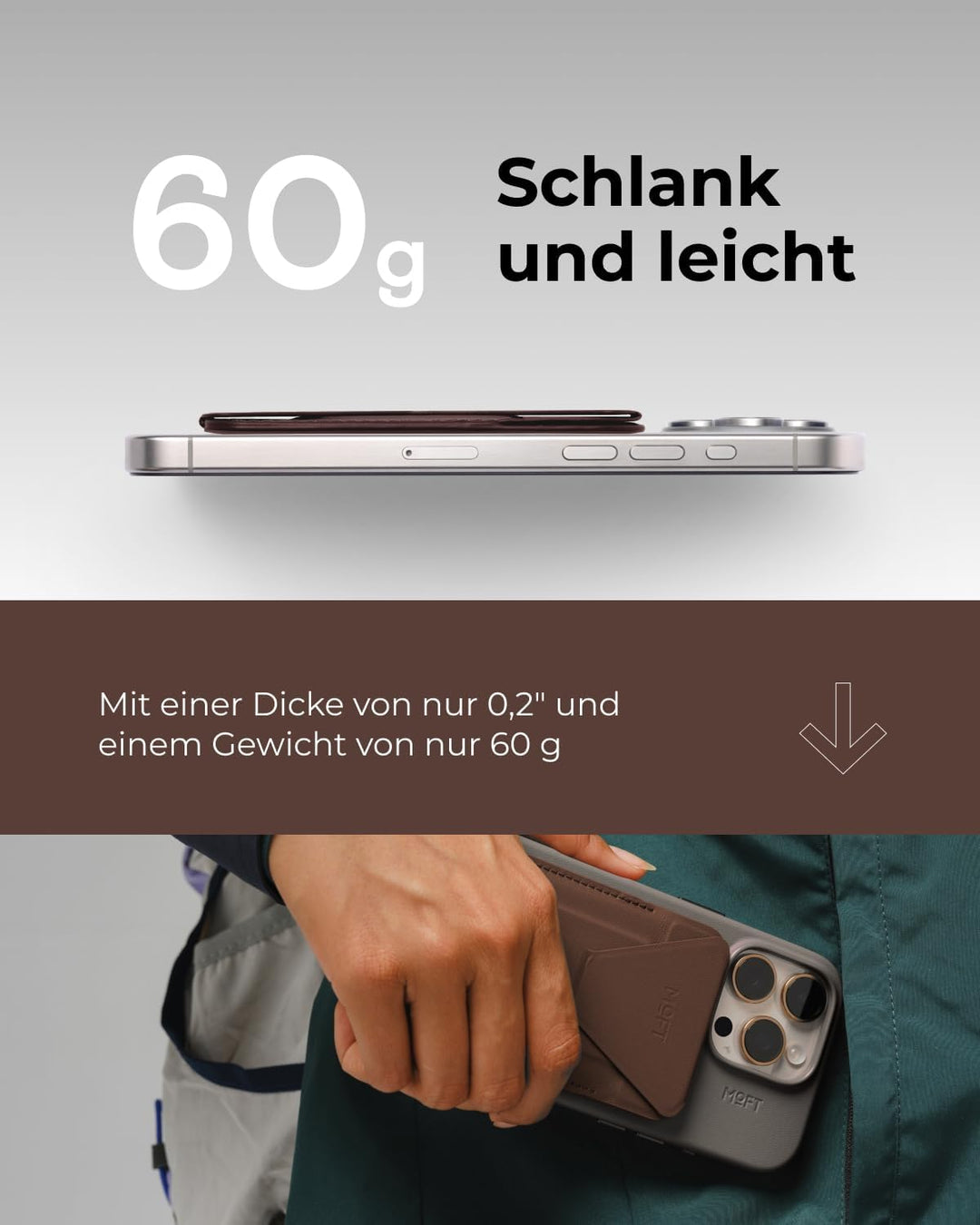 MOFT Magnetischer Wallet Ständer für iPhone 17/16/15/14/13/12 Serie Kompatibel mit MagSafe, MOVAS Ve