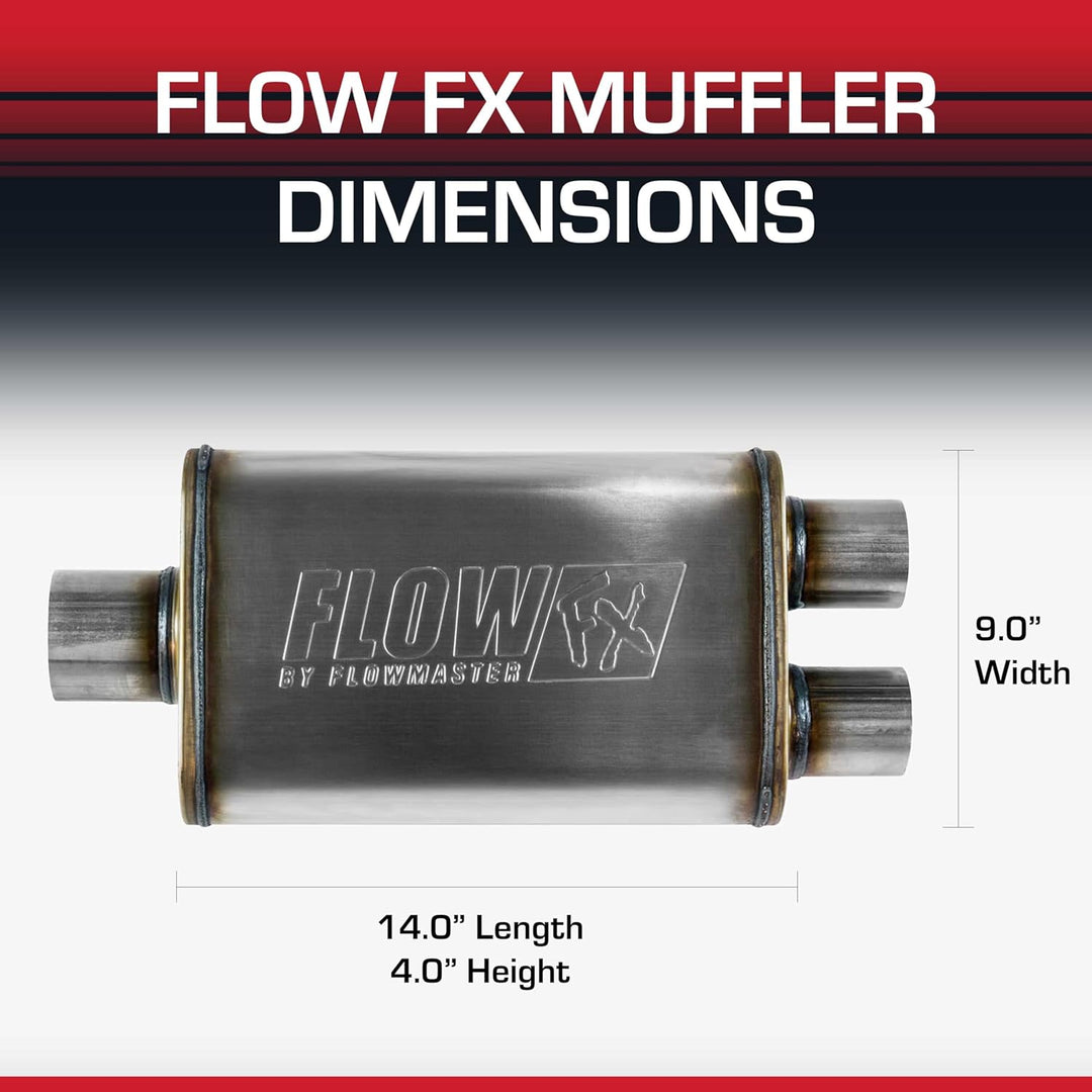 Flowmaster 72198 Auspuffschalldämpfer, 1 Packung, gebürstet