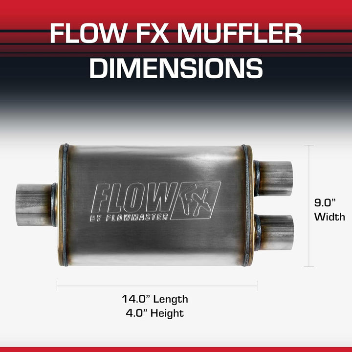 Flowmaster 72198 Auspuffschalldämpfer, 1 Packung, gebürstet
