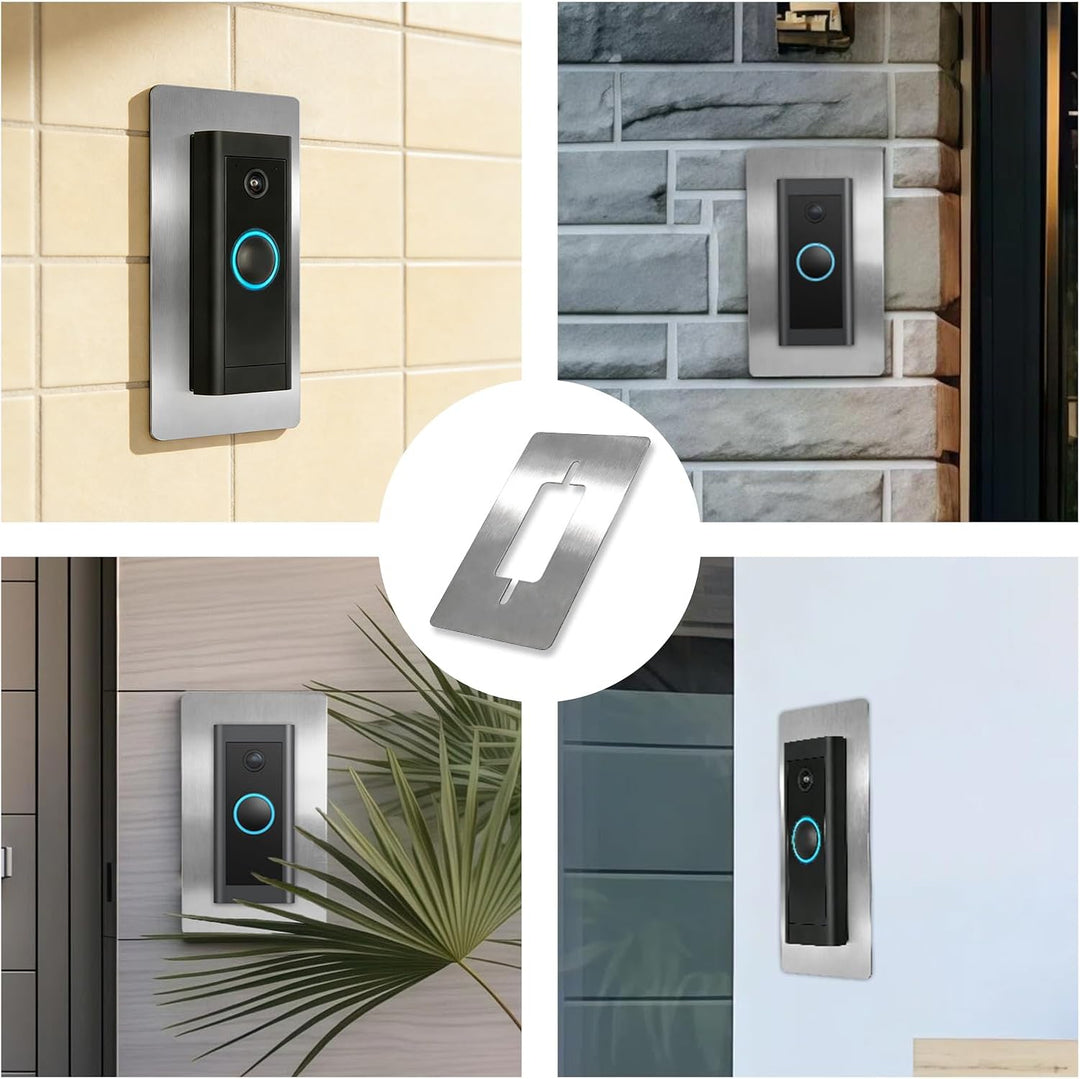 Blende Edelstahl für Ring Doorbell Wired - Wandplatte für Ring Video Türklingel Wired, Halterung Zub