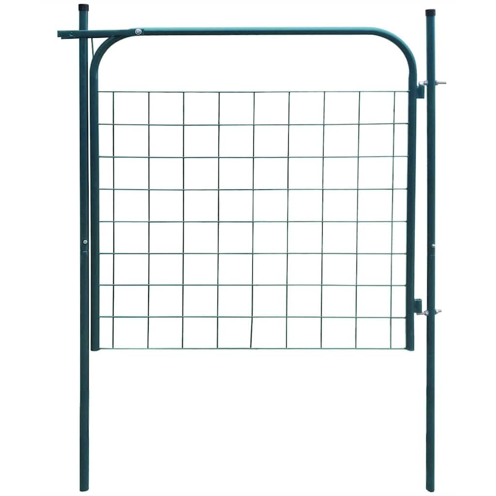 vidaXL Gartenzauntor Metallzauntor Stahl-Tor Tor-Paneel Tor 100 x 100 cm Grün, Grün