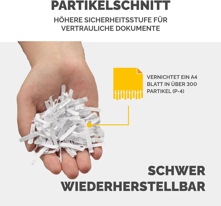 Fellowes Aktenvernichter FS-6C Premium Bundle mit Öl, Papierschredder, 6-Blatt-Partikelschnitt, Akte