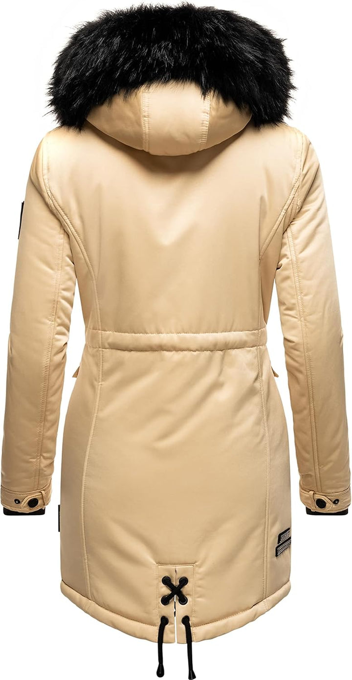 Navahoo Damen Warmer Winterparka mit Kapuze Luluna Prc XS-XXL L Beige, L Beige