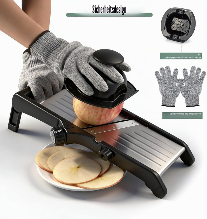 Gemüsehobel, 7-in-1 Verstellbar Mandoline Gemüsehobel, Multifunktion Scheiben, Julienne, Edelstahl G