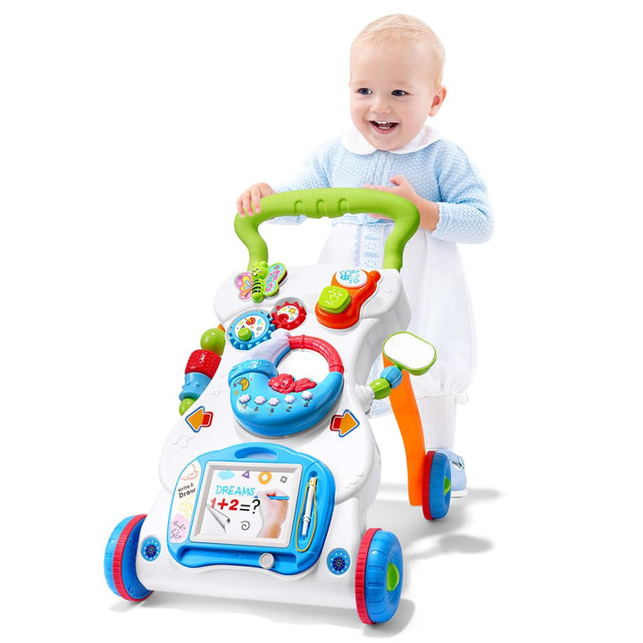 Aolso Lauflernwagen, Baby Spiel und Laufwagen mit regulierbarer Geschwindigkeit, Baby Walker Gehhilf