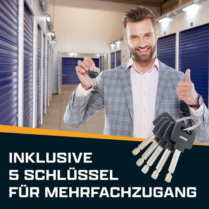 SDP66 Heavy Duty Vorhängeschloss mit 5 Schlüsseln – 11 mm schnittfester Stahlbügel, wasserdichte Sch