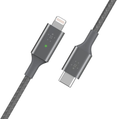 Belkin Smart LED-Ladekabel, USB-C auf Lightning, 1,2 m (Anzeige des Ladestatus) Geeignet zum Schnell