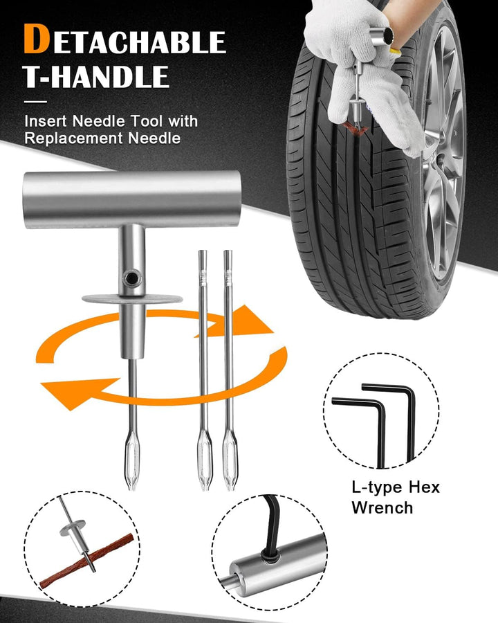 MAIKEHIGH Reifenreparaturset Auto, 88 Stück Reifen Reparaturset Reifen Reparatur Set für Motorrad, L