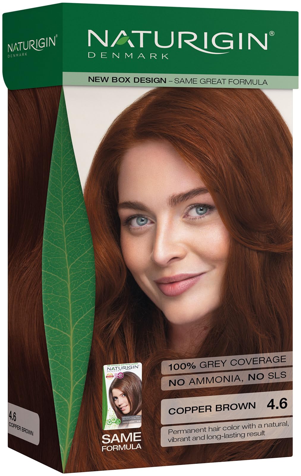 Rotbraun 4.6 permanente Haarfabe mit natürlichen Inhaltsstoffen - Ohne Ammoniak Copper Brown-4.6, Co